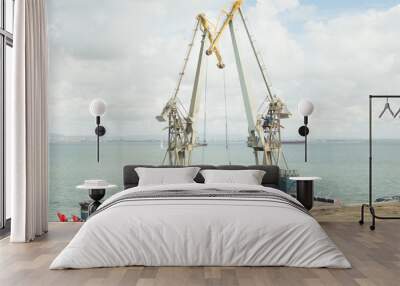 large shipyard cranes Wall mural