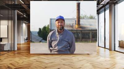 portrait of an industrial manufacturing factory worker Wall mural