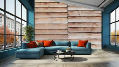 two segments of overlaid planks material texture Wall mural