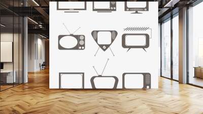 retro tv icons set Wall mural