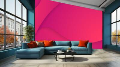 Vector abstract pink background in the paper cut style for design of a cover of  business brochures, flyers, leaflets. Modern realistic template with carving of paper magenta waves for posters. Wall mural