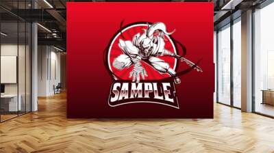 samurai mascot logo vector illustration template Wall mural