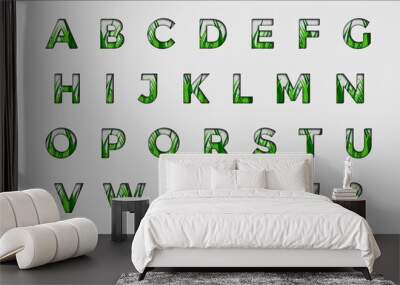 alphabet editable text  with grass style Premium Vector Wall mural