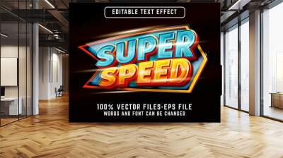 super speed 3d text effect premium vectors Wall mural