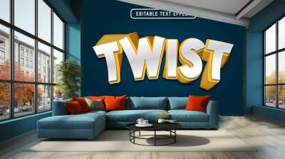 twist 3d cartoon text effect premium vectors Wall mural