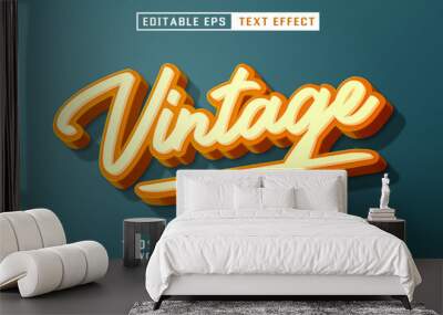 Vintage Editable Text Effect Wall mural