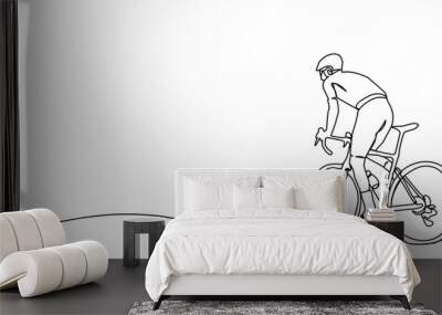 Bicycle sport in lineart style. Bicycle sport illustration for background. Wall mural