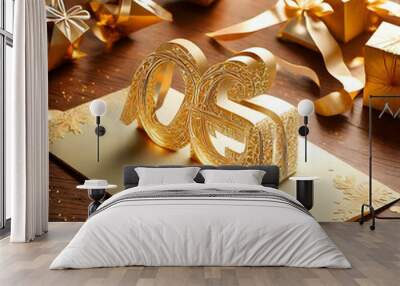 Happy new year card  Wall mural