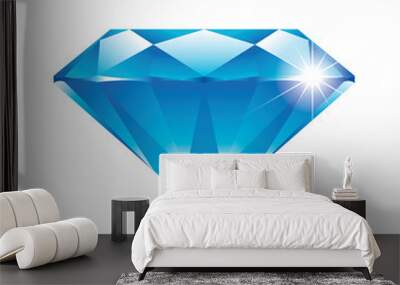 popular blue diamond isolated realistic high quality elements ve Wall mural