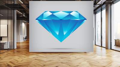 popular blue diamond isolated realistic high quality elements ve Wall mural