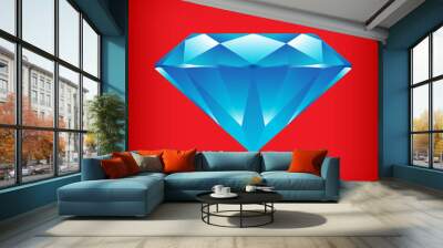 popular blue diamond isolated realistic high quality elements ve Wall mural