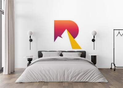 Logo of R with rock mountain shaped Wall mural