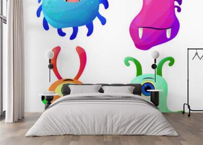 cute little monsters character colorful vector art isolated  Wall mural