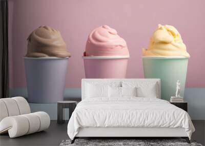 Delicious Ice Cream with Pastel Colors mockup with copyspace Wall mural