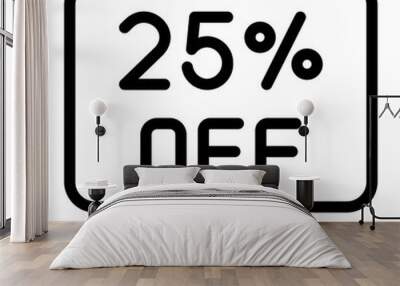 25 percent line icon Wall mural