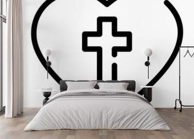 heart line icon Wall mural