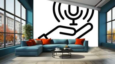 voice record line icon Wall mural