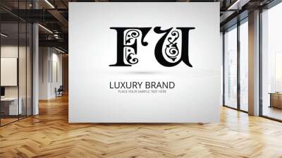 FU initials monogram letter text alphabet logo design Wall mural