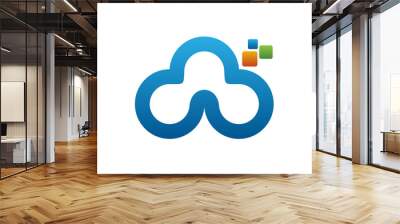 cloud tech 2 logo icon template Wall mural