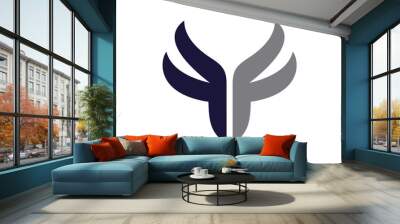 FF letter wing logo 1 Wall mural