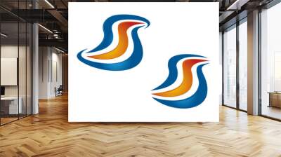 S letter swoosh river logo 1 Wall mural