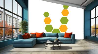 V hexagon logo template Wall mural