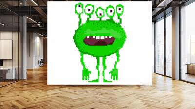 pixel art illustration draw artwork design character bit icon symbol set of alien monster video game Wall mural