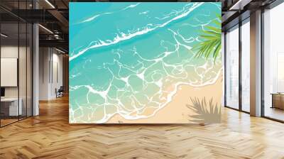 illustration of a beach in summer Wall mural