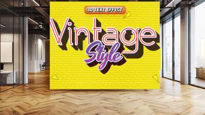 Vintage style 3d editable text effect Wall mural