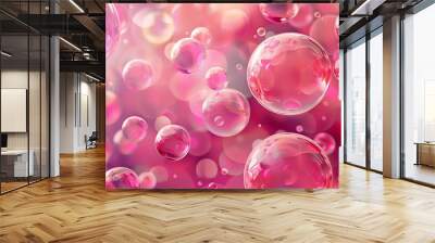 an elegant background of pink bubbles Wall mural