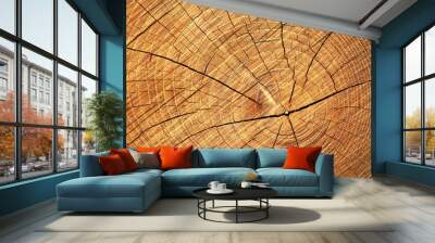 texture of tree rings tree cut Wall mural