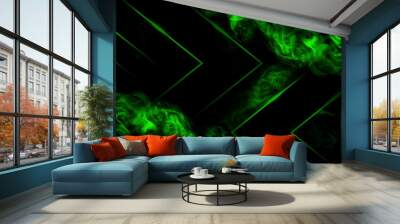 smoke green adn black background Wall mural