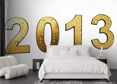 2013 in golden numbers, isolated on white Wall mural