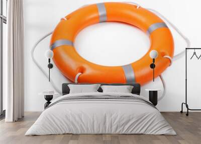 A life buoy for safety at sea, isolated on white Wall mural