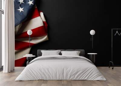 American flag on dark background Wall mural