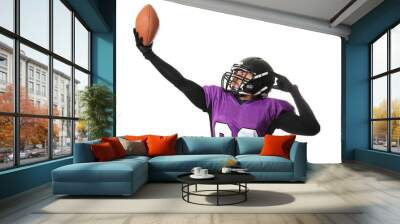 American football player isolated on white background Wall mural