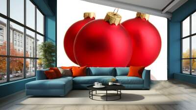 beautiful christmas balls, isolated on white Wall mural