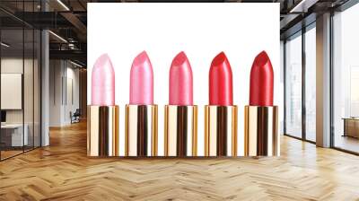 beautiful lipsticks isolated on white Wall mural