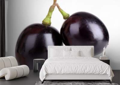 Berries of purple grapes isolated on white Wall mural