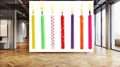 Birthday candles, isolated on white Wall mural