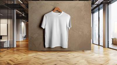 Blank white t-shirt on grunge background Wall mural