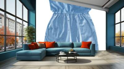 Blue little dress isolated on white Wall mural