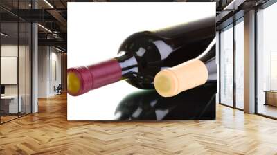 Bottle of great wine isolated on white Wall mural