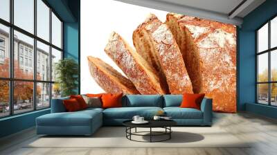 Bread isolated on white Wall mural