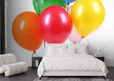 bright balloons isolated on white. Wall mural