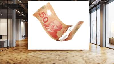 Canadian 50 Dollar, isolated on white Wall mural