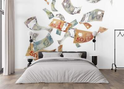 Canadian dollars, isolated on white Wall mural