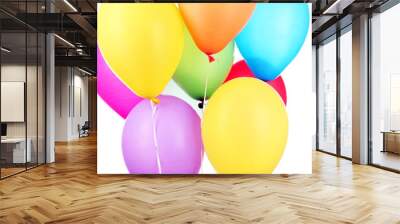 Color balloons isolated on white Wall mural