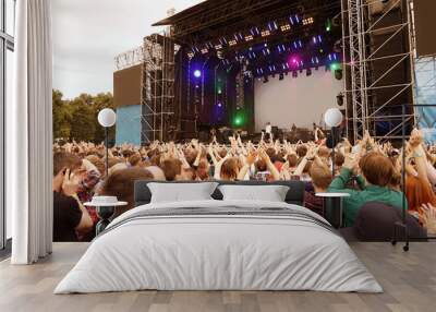 Crowd at a open air concert Wall mural