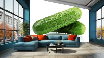 cucumbers isolated on white Wall mural